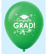 11" Congrats Grad Latex Balloons (25 Count) Green