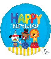 18" Happy Birthday Circus Fun Foil Balloon