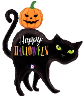 44" Foil Shape Halloween Black Cat Foil Balloon