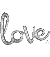 31" Airfill Only Script Phrase "Love" Silver Foil Balloon