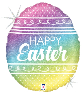 18" Holographic Pastel Rainbow Easter Egg Foil Balloon