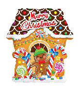 18" Christmas Gingerbread House Foil Balloon