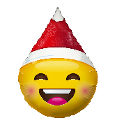 18" Smiley With Christmas Hat Foil Balloon