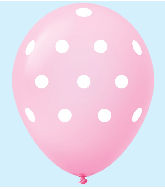 11" Polka Dots Latex Balloons (25 Count) Pastel Pink