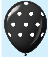 11" Polka Dots Latex Balloons (25 Count) Black