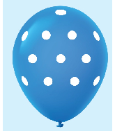 11" Polka Dots Latex Balloons 25 Count Blue
