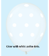 11" Polka Dots Latex Balloons (25 Count) Clear