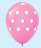 11" Polka Dots Latex Balloons 25 Count Magenta