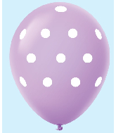 11" Polka Dots Latex Balloons 25 Count Lavender