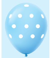 11" Polka Dots Latex Balloons 25 Count Pastel Blue
