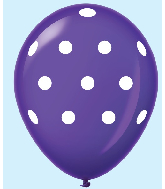 11" Polka Dots Latex Balloons 25 Count Purple