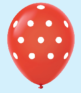 11" Polka Dots Latex Balloons (25 Count) Red