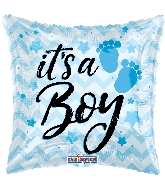 18" It's A Boy Chevron Foil Balloon