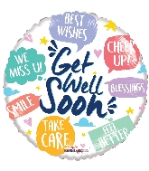 18" Get Well Phrases Foil Balloon