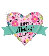 32" Glittering Floral Mother's Day Banner Foil Balloon