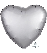 18" Satin Luxe Platinum Heart Foil Balloon