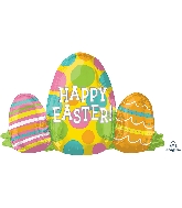 29" Happy Easter Egg Trio SuperShape Foil Balloon