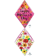 25" Happy Mother's Day Floral Gem Anglez Foil Balloon