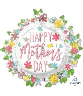 30" Happy Mother's Day Wreath SuperShape Foil Balloon