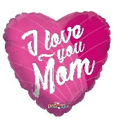 18" I Love You Mom Pink GelliBean Foil Balloon