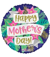 18" Happy Mother's Day Banner & Flowers Foil Balloon