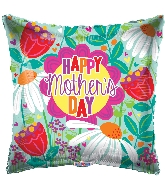 18" Happy Mother's Day Tulips & Daisies Foil Balloon