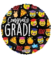 18" Grad Emoticons Foil Balloon