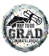 18" Way To Go Grad Confetti Foil Balloon