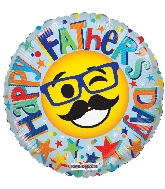 18" Happy Father's Day Smiley GelliBean Foil Balloon