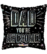 18" Awesome Dad Holographic Foil Balloon