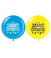 36" Latex Balloon 2 Count Grand Opening (Blue, Yellow) Brand Tuftex