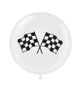 36" Tuftex Latex Balloon 2 Count Racing Flag (White)