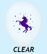 11" Unicorn Latex Balloons 25 Count Clear
