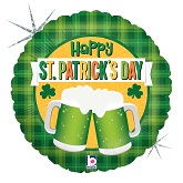 18" Holographic Balloon St. Patrick's Day Green Beer