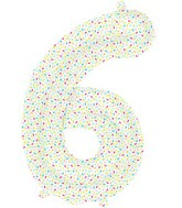 16" Airfill Only Number 6 Sprinkles Foil Balloon