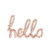 47" Airfill Only Hello Script - Rose Gold Script Word