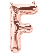 16" Airfill Only Letter F - Rose Gold Letter Foil Balloon