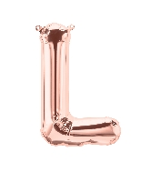 16" Airfill Only Letter L - Rose Gold Letter Foil Balloon