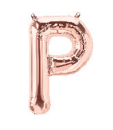 16" Airfill Only Letter P - Rose Gold Letter Foil Balloon