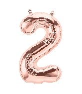 16" Airfill Only Number 2 - Rose Gold Number Foil Balloon