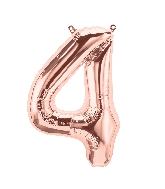 16" Airfill Only Number 4 - Rose Gold Number Foil Balloon
