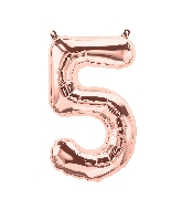 16" Airfill Only Number 5 - Rose Gold Number Foil Balloon