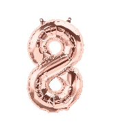16" Northstar Brand Airfill Only Number 8 - Rose Gold Number Foil Balloon