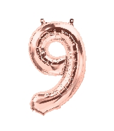 16" Northstar Brand Airfill Only Number 9 - Rose Gold Number Foil Balloon