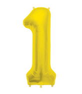 34" Northstar Brand Packaged Number 1 - Gold Foil Balloon