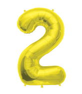 34" Northstar Brand Packaged Number 2 - Gold Foil Balloon