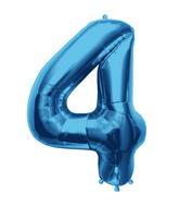 34" Northstar Brand Packaged Number 4 - Blue Foil Balloon