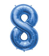 34" Northstar Brand Packaged Number 8 - Blue Foil Balloon