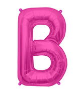 34" Northstar Brand Packaged Letter B - Magenta Foil Balloon