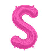 34" Northstar Brand Packaged Letter S - Magenta Foil Balloon